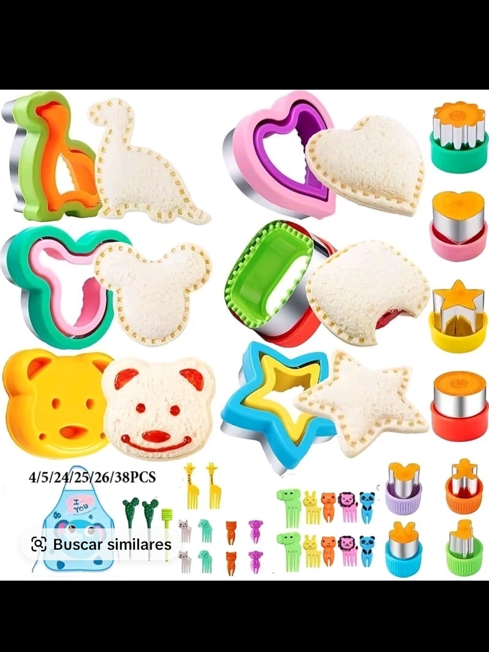 Kids Colorful Animal & Shape Sandwich Cutters Set - Multicolor